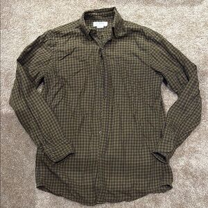 J. Crew Yellow and Brown Checkered Shirt